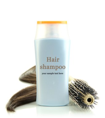 parlak Kahverengi saç beyaz izole şampuanla