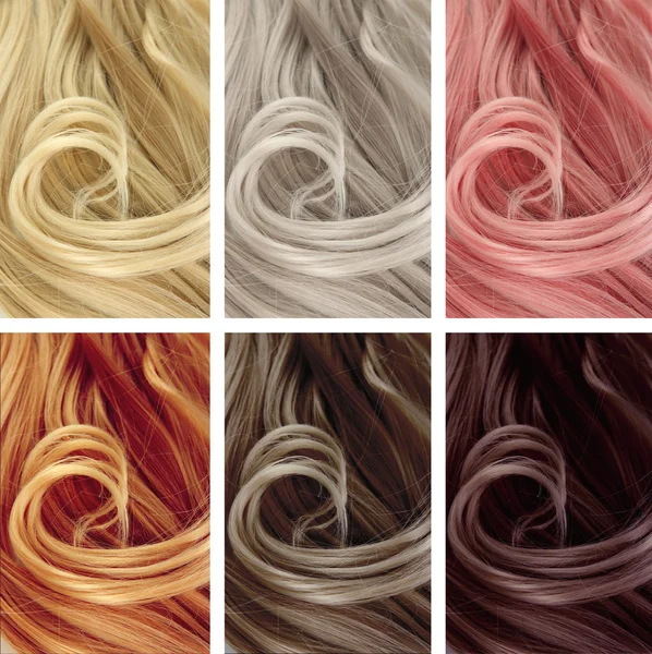 Amostras de cor de cabelo — Fotografia de Stock