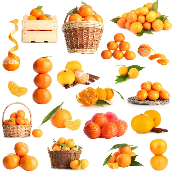 Collage de fruits isolés sur du blanc — Photo