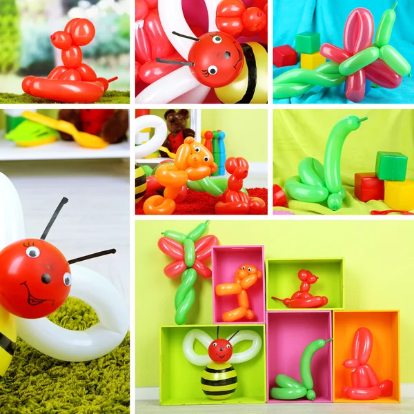 Collage of simple balloon animals