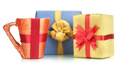 hediye kağıt üzerinde beyaz izole hediye dolu Kupası