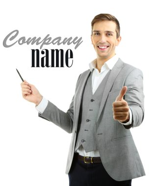 Genç öğretmen beyaz izole