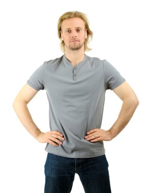 beyaz izole yakışıklı genç