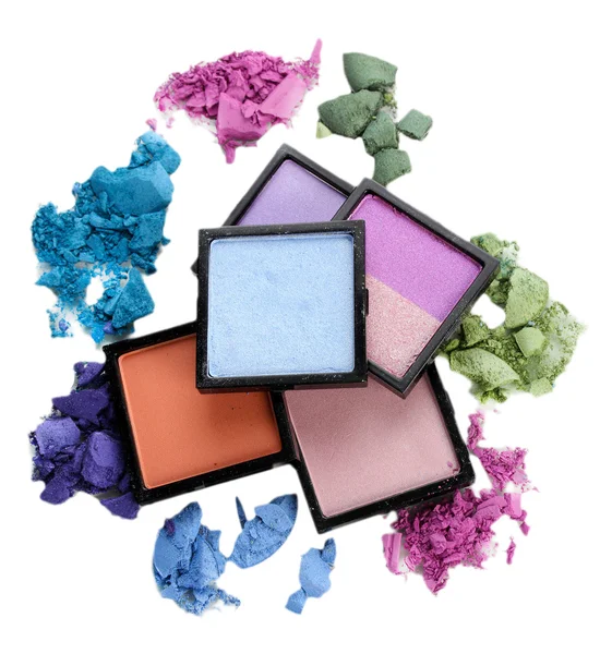 Mooie lichte eye shadows geïsoleerd op wit — Stockfoto