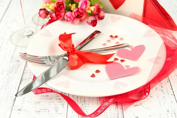 Romantisk semester tabell inställning, närbild — Stockfoto