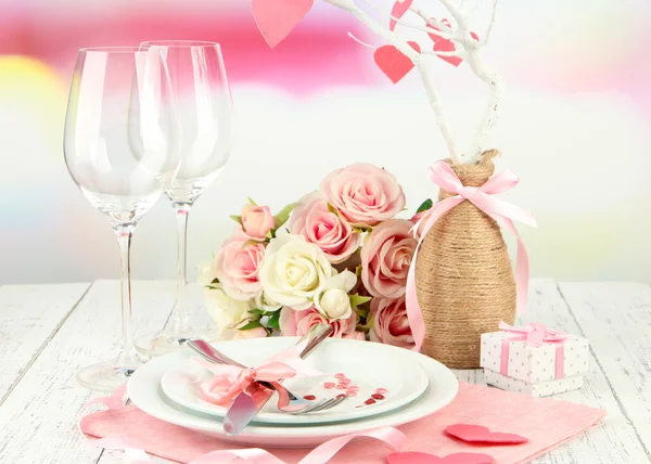 Romantische Festtagstafel, hautnah — Stockfoto