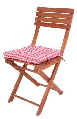 sandalye üzerinde beyaz izole yastık ile