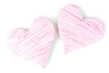 Dekoratif kalp üzerinde beyaz izole