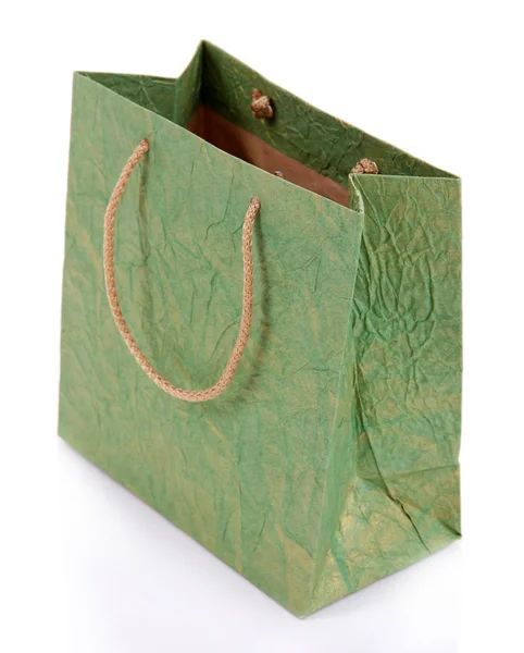 Renkli alışveriş çantası, üzerinde beyaz izole — Stok fotoğraf