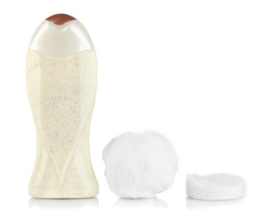 vatka üzerinde beyaz izole yüz temizleyici ile