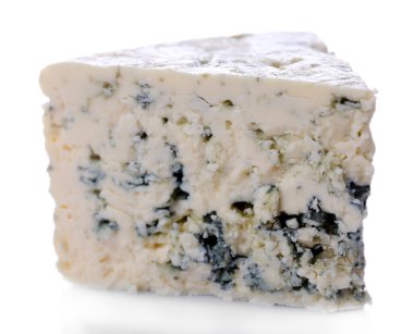 beyaz izole lezzetli mavi peynir