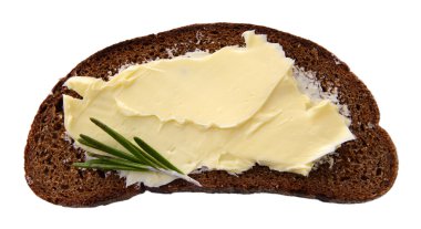 beyaz izole tereyağlı çavdar ekmek