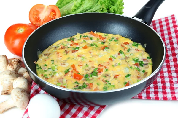 Omelet with vegetables close up — Stock Photo, Image
