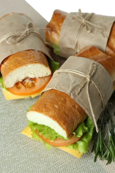 新鲜和美味的三明治关门 — 图库照片