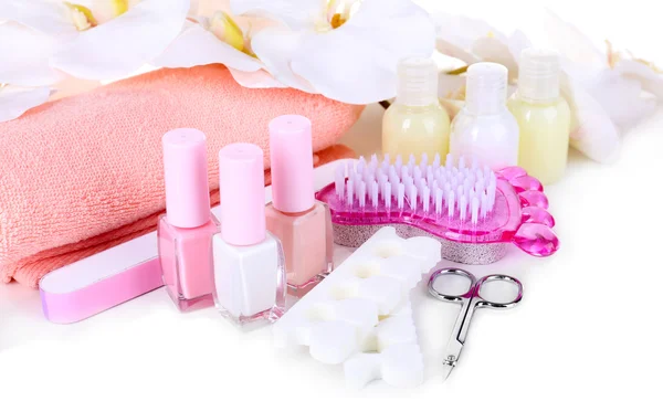 Conjunto de pedicure isolado em branco — Fotografia de Stock