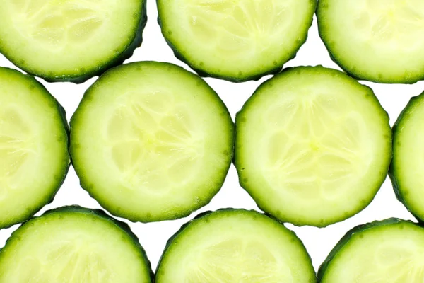 Segmenten van verse komkommer, close-up — Stockfoto