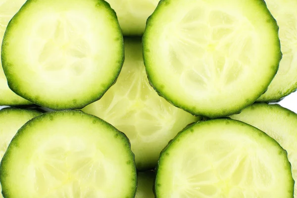 Slices of fresh cucumber, close up — Stock Photo, Image