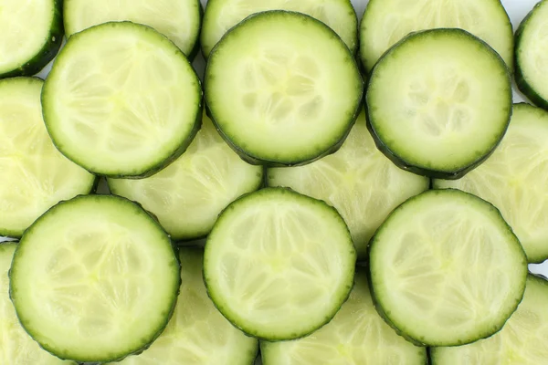Segmenten van verse komkommer, close-up — Stockfoto