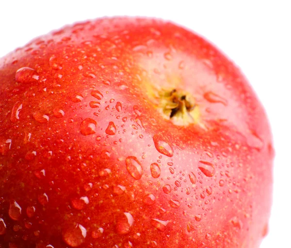 Pomme rouge fraîche, isolée sur blanc — Photo