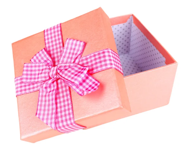 Beyaz üzerinde izole edilmiş hediye kutusunu aç — Stok fotoğraf