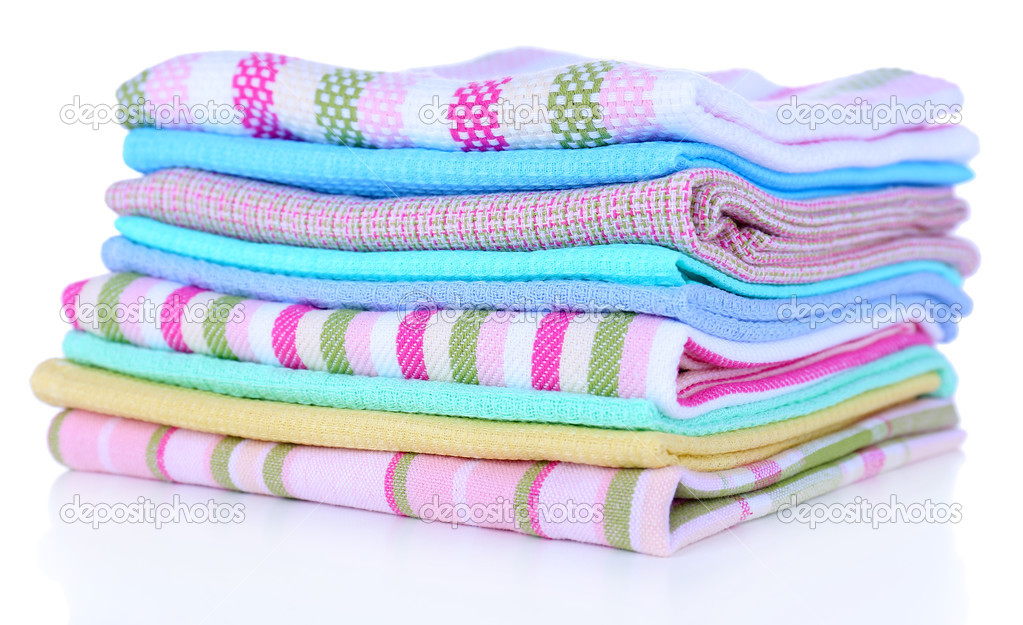 Kitchen towels isolated on white