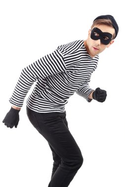 Thief isolated on white clipart