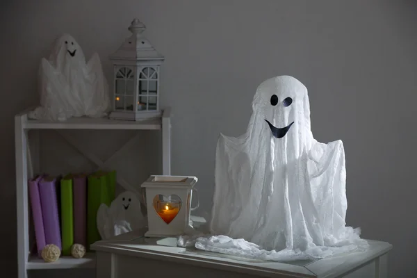 Halloween ghosts, on home interior background — Stock Photo, Image
