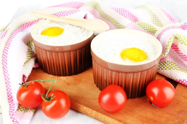 Gebackene Eier aus nächster Nähe — Stockfoto