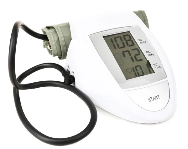 Monitor de pressão arterial isolado no branco — Fotografia de Stock
