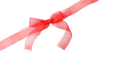 renk hediye saten şerit yay, üzerinde beyaz izole