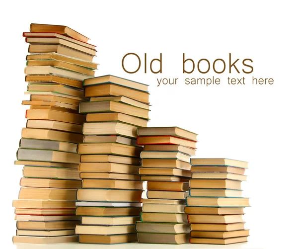 Staré knihy izolované na bílém — Stock fotografie