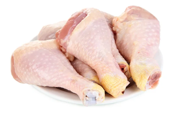 Patas de pollo crudas aisladas en blanco — Foto de Stock