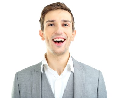 genç adam beyaz izole