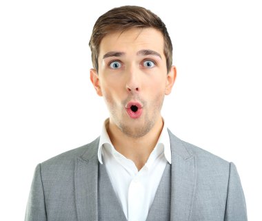 genç adam beyaz izole