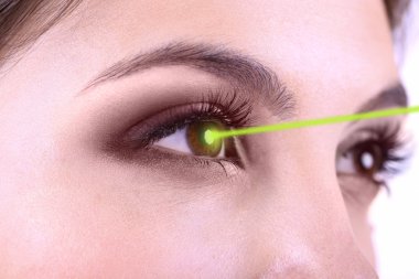 Laser vision correction. Woman's eyes. clipart