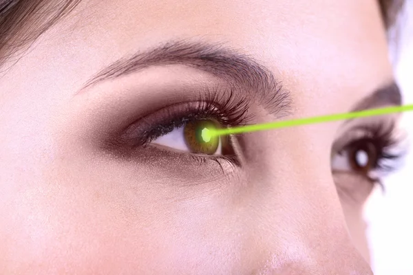 Laser vision correction. Woman's eyes. — Stock Photo, Image