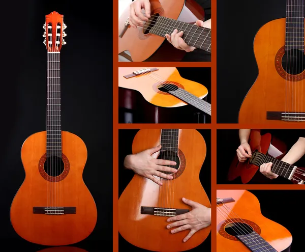 Colagem musical. Guitarra — Fotografia de Stock