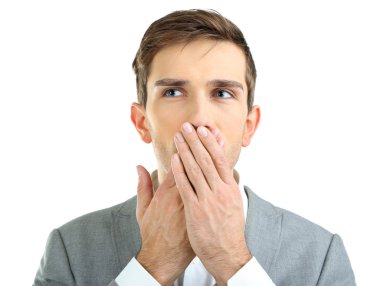 genç adam beyaz izole