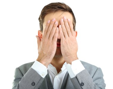 genç adam beyaz izole