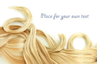 Curly blond hair close-up isolated on white clipart