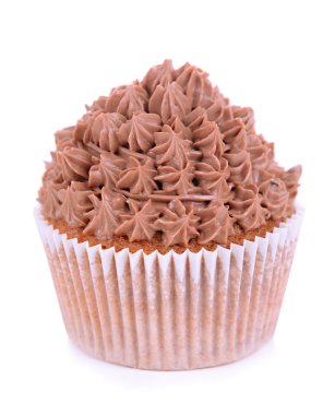 lezzetli kek tereyağı krema ile üzerine beyaz izole