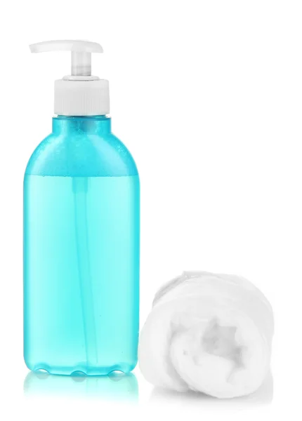 Обійми з миючим засобом для обличчя ізольовані на білому — стокове фото
