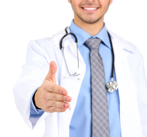 Doctor masculino aislado sobre fondo blanco —  Fotos de Stock