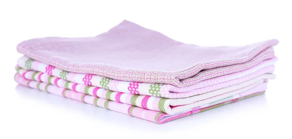 Kitchen towels isolated on white — Stock Photo, Image