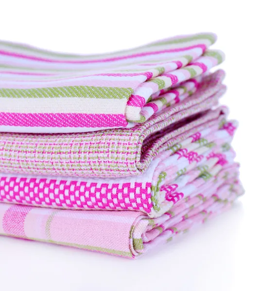 Kitchen towels isolated on white — Stock Photo, Image