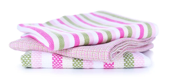 Kitchen towels isolated on white — Stock Photo, Image