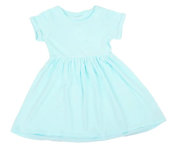 Schönes Kleid für kleines Mädchen isoliert auf weiß — Stockfoto