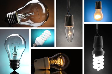Collage of light bulbs clipart
