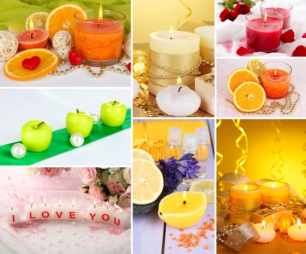 Candles collage — Stock Photo, Image