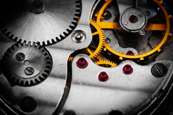 Clockwork details, tandwielen en wielen close-up — Stockfoto